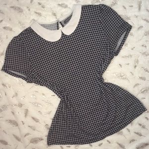 Gingham collared t-shirt